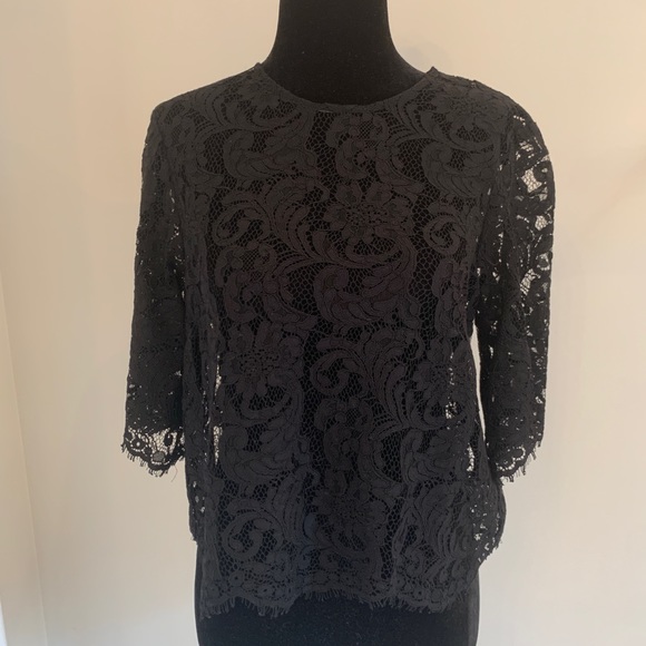Black Lace Blouse - Picture 1 of 2